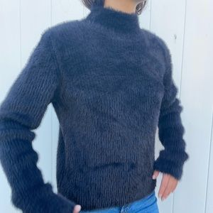 Banana Republic Black Fur Sweater Top